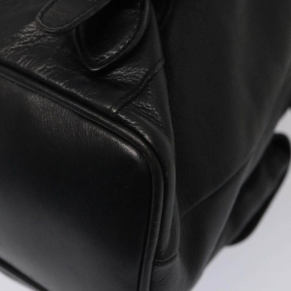 Gucci Vintage Bamboo Backpack Leather Black Leather Backpack Bag - Picture 11 of 16